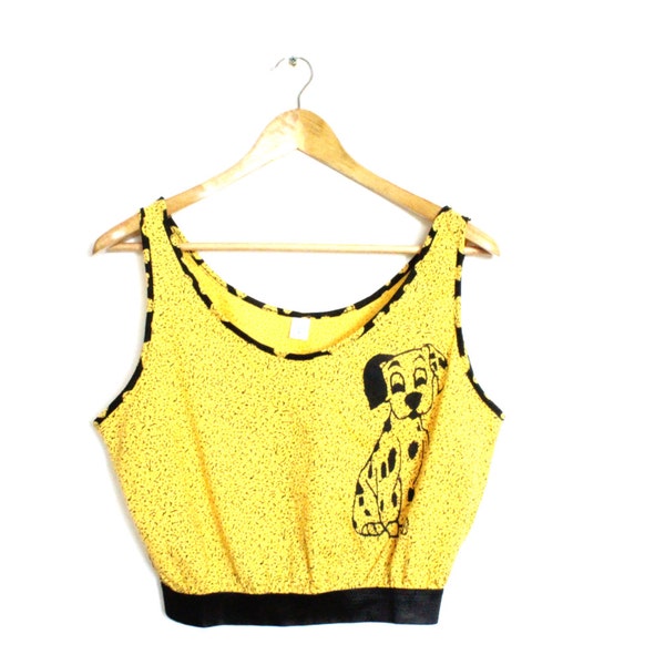 SALE Yellow black Crop top Bustier Lingerie Dog Pet Woman Tube top Tank top / XL Large