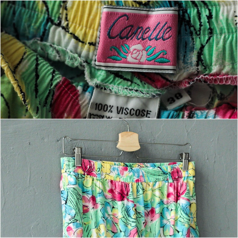 Flower print trousers Floral pants Colorful joggers Size Medium