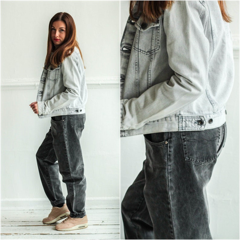 Relaxed boyfriend fit Medium W30 Dark gray jeans Vintage Grey denim pants
