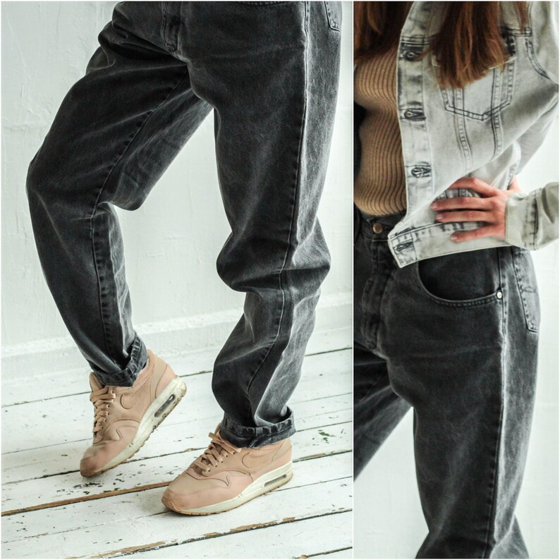 Relaxed boyfriend fit Medium W30 Dark gray jeans Vintage Grey denim pants