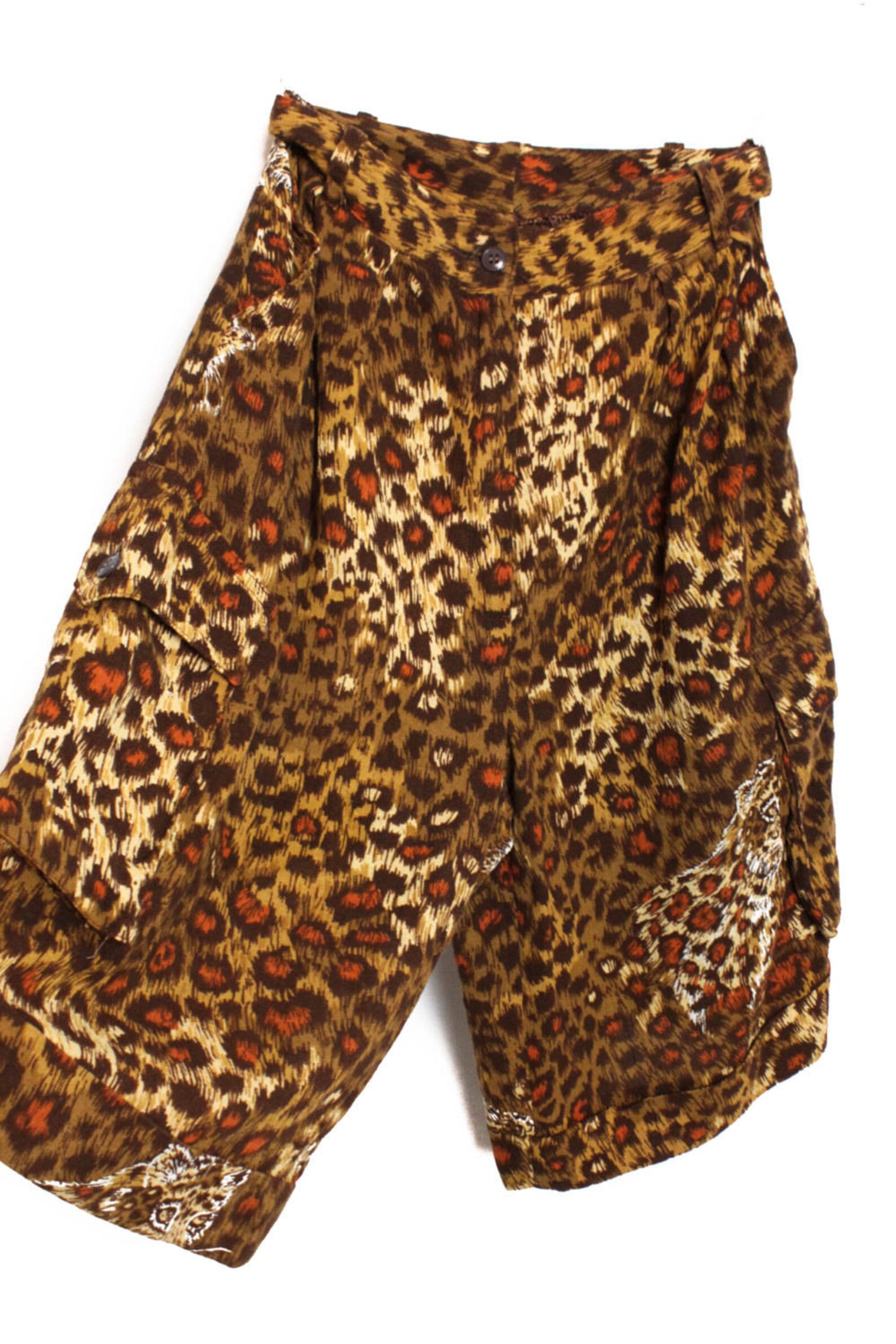 Tiger Print Shorts Wide Leg Sorts Women Shorts High Waisted Etsy