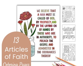 Articles of Faith Coloring Pages - Etsy
