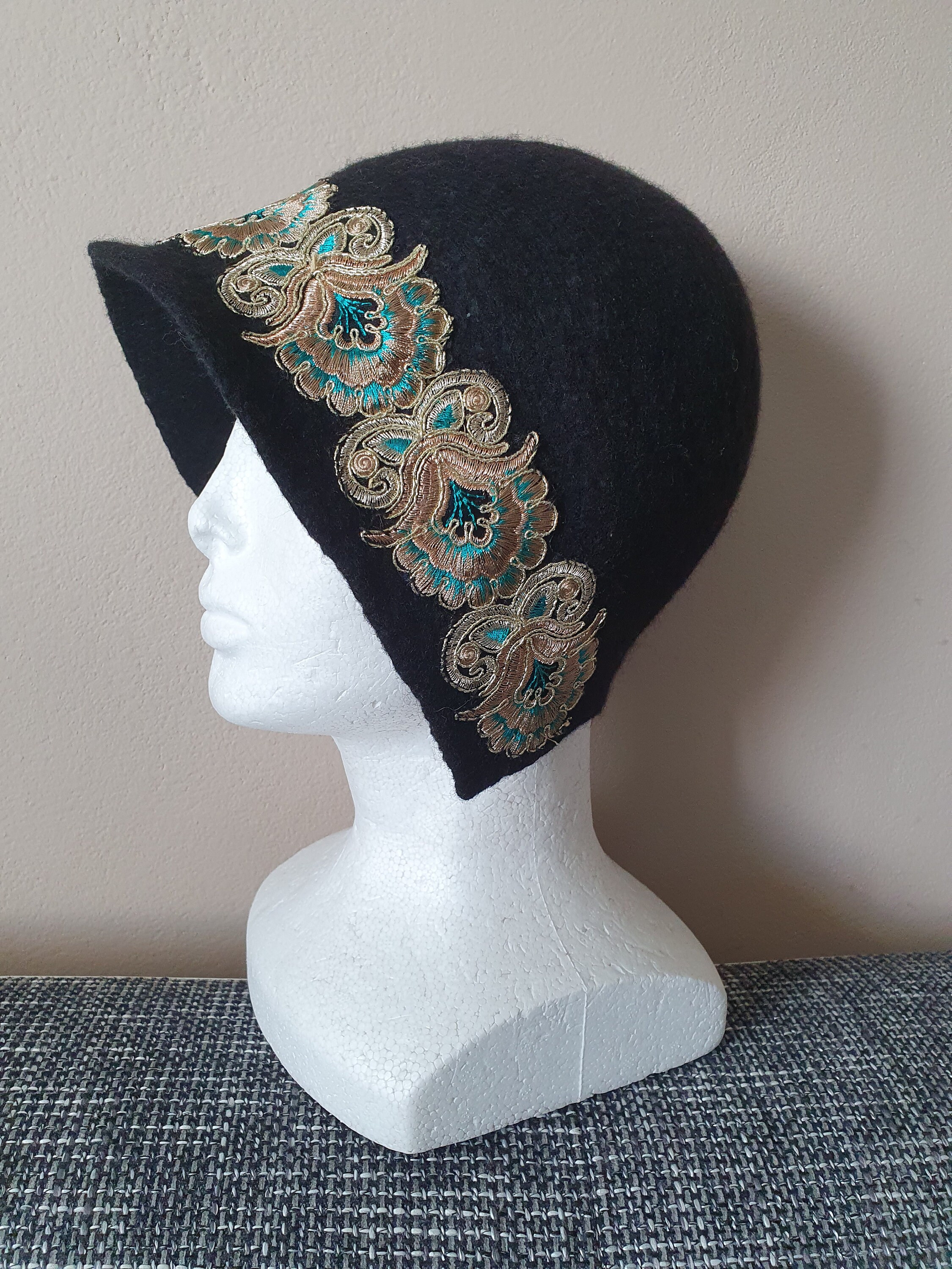 Felted Hat Fashion Cloche Hat 1920 Hat 