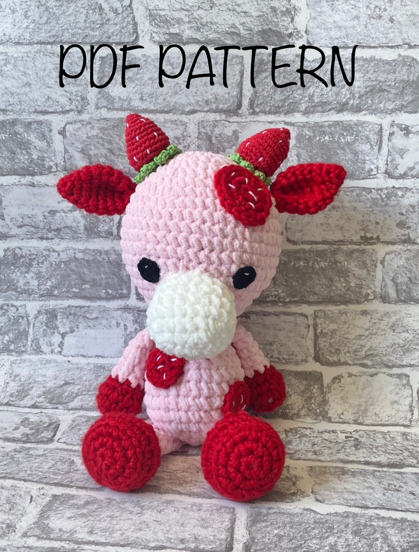 CROCHET PATTERNScarlett the strawberry cow Strawberry cow Etsy
