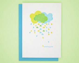 Letterpress Card, Missing You