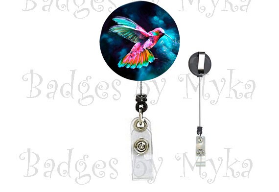 Retractable ID Badge Holder - Humming Bird