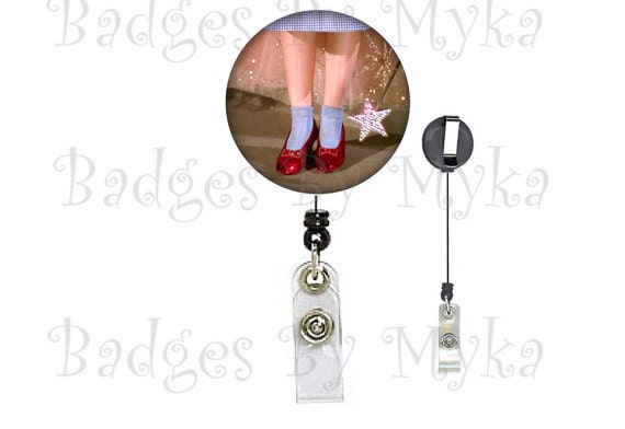 Retractable ID Badge Holder - Ruby Slippers