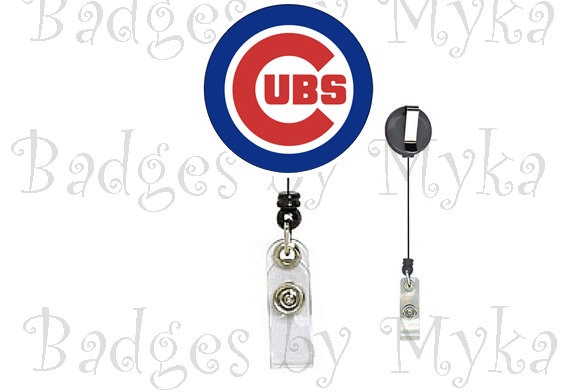 Retractable ID Badge Holder - Chicago Cubs