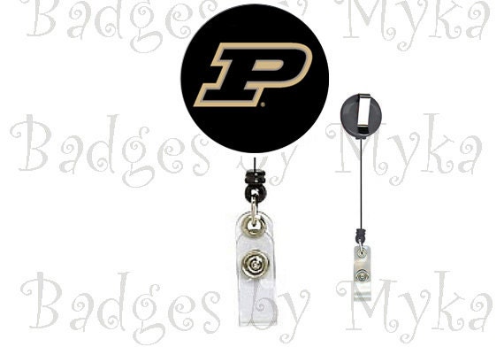 Retractable ID Badge Holder -Purdue University