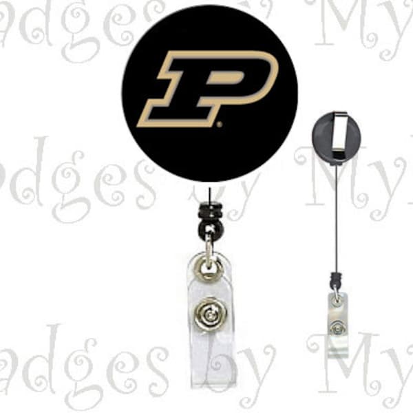 Retractable ID Badge Holder -Purdue University