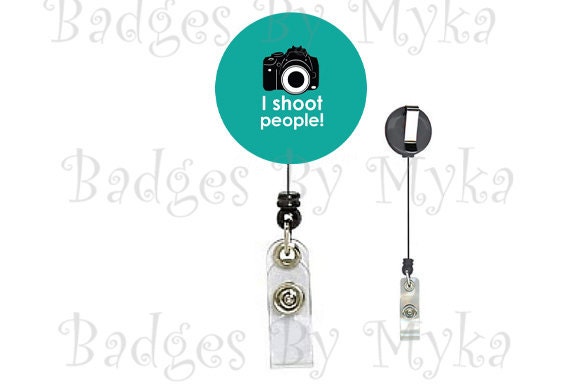 Retractable ID Badge Holder - I shoot people