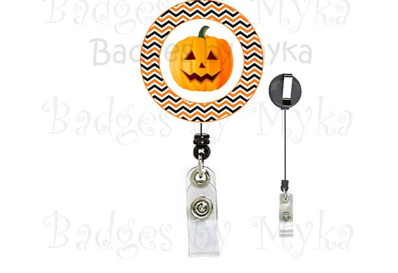 Retractable ID Badge Holder - Halloween