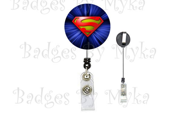 Retractable ID Badge Holder -Superman