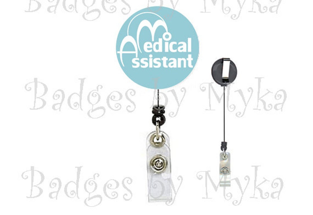 Retractable ID Badge Holder Medical Assistant Etsy