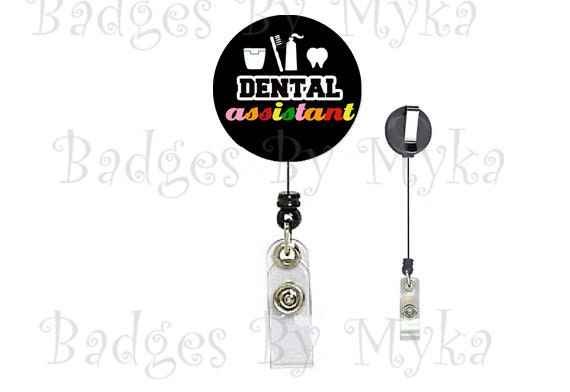 Retractable ID Badge Holder - Dental Assistant