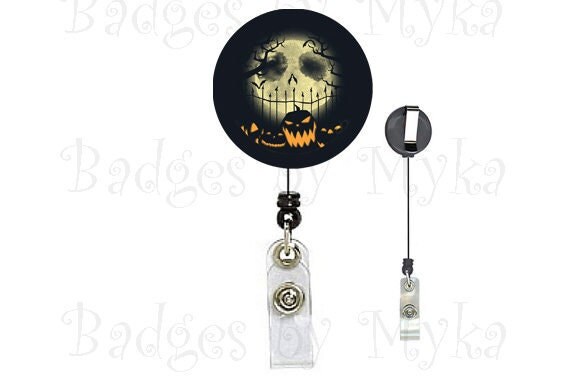 Retractable ID Badge Holder - Halloween Jack