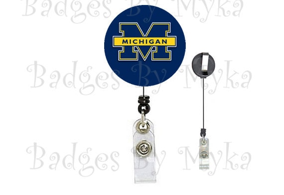 Retractable ID Badge Holder - Michigan University