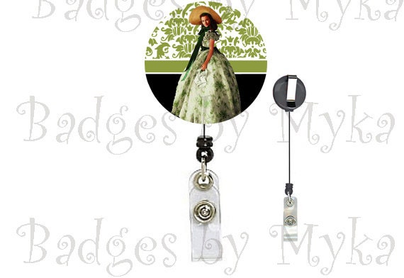 Retractable ID Badge Holder - Gone with the Wind