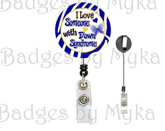 Retractable ID Badge Holder - Down Syndrome