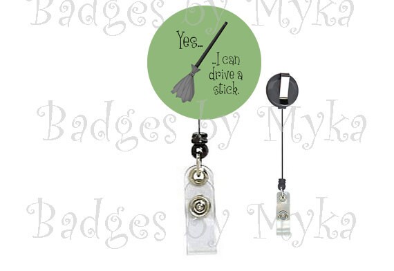 Retractable ID Badge Holder - Yes, I can drive a stick