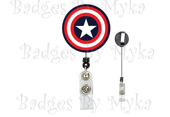 Retractable ID Badge Holder - Captain America