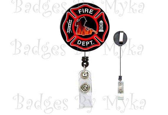 Retractable ID Badge Holder - Fire Department