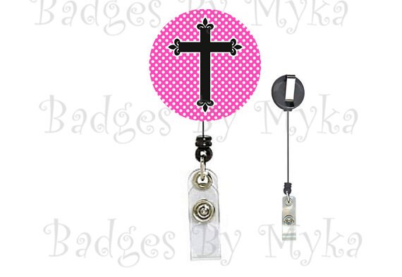 Retractable ID Badge Holder - Cross