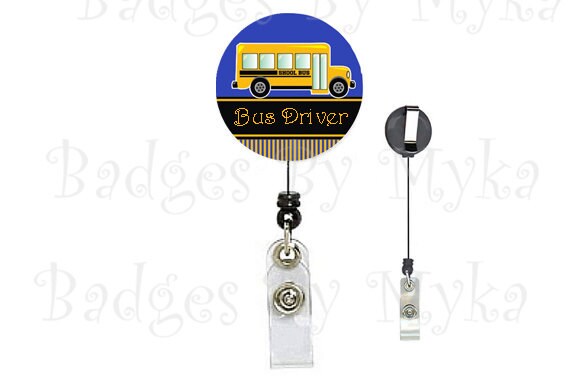 Retractable ID Badge Holder - school bus driver