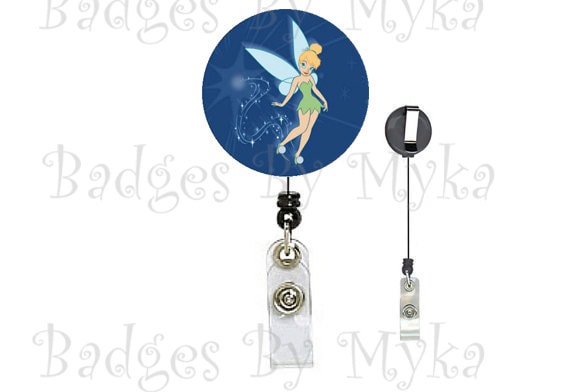Retractable ID Badge Holder - Tinkerbell
