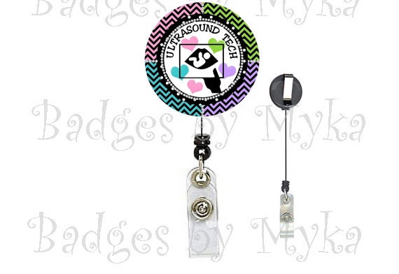 Retractable ID Badge Holder - Ultrasound Tech