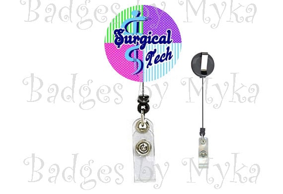Retractable ID Badge Holder - Surgical Tech