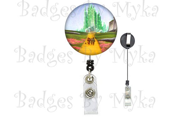 Retractable ID Badge Holder - Follow the Yellow Brick Road