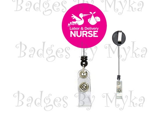 Retractable ID Badge Holder - Labor & Delivery Nurse
