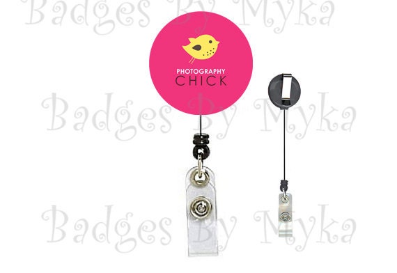 Retractable ID Badge Holder -Photography Chick