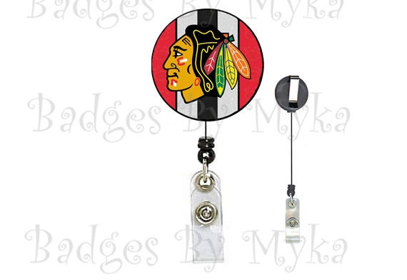 Retractable ID Badge Holder - Chicago Blackhawk