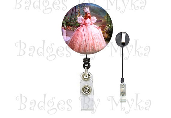 Retractable ID Badge Holder - Glinda the Good Witch