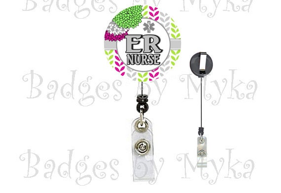 Retractable ID Badge Holder - ER Nurse, OB Nurse, School Nurse, and L&D Nurse