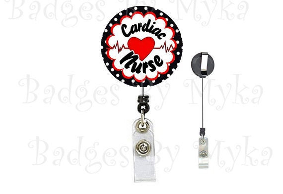 Retractable ID Badge Holder - Cardiac Nurse