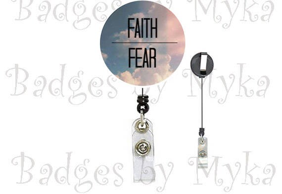 Retractable ID Badge Holder - Faith/Hope