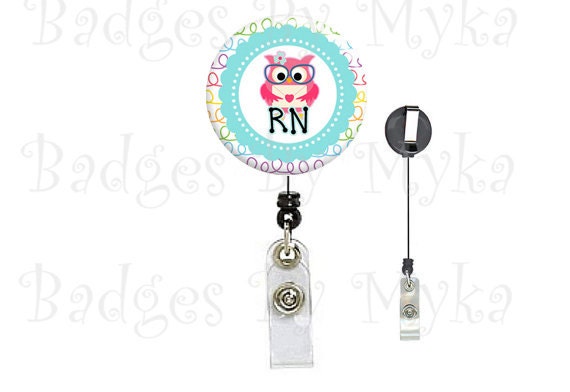 Retractable ID Badge Holder - Owl RN