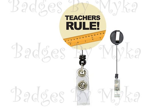 Retractable ID Badge Holder - Teachers Rule