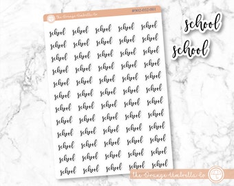 School Stickers #902-032-056L-WH ECLP Colored Tracking Stickers ScriptSchool Stickers for Planner