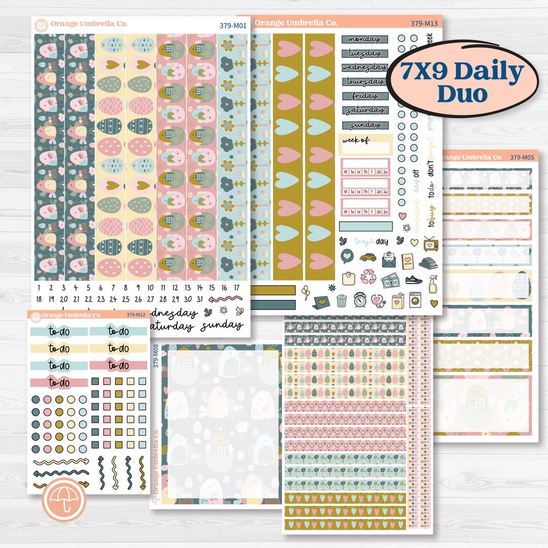 CLEARANCE | Spring Easter Kit | 7x9 Erin Condren Daily Duo Planner Kit ...