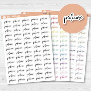 Pedicure Script Planner Stickers and Labels | F2 | S-929