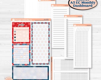 Independence Day | A5 Erin Condren Monthly Dashboard Sticker Kit | 2025-2026 Planners | Freedom | KIT-394-VA