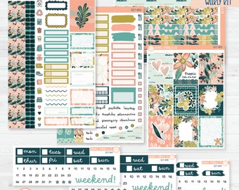 Tropical Floral Stickers | Summer Weekly Planner Kit Stickers | Island Sunrise | 327-001