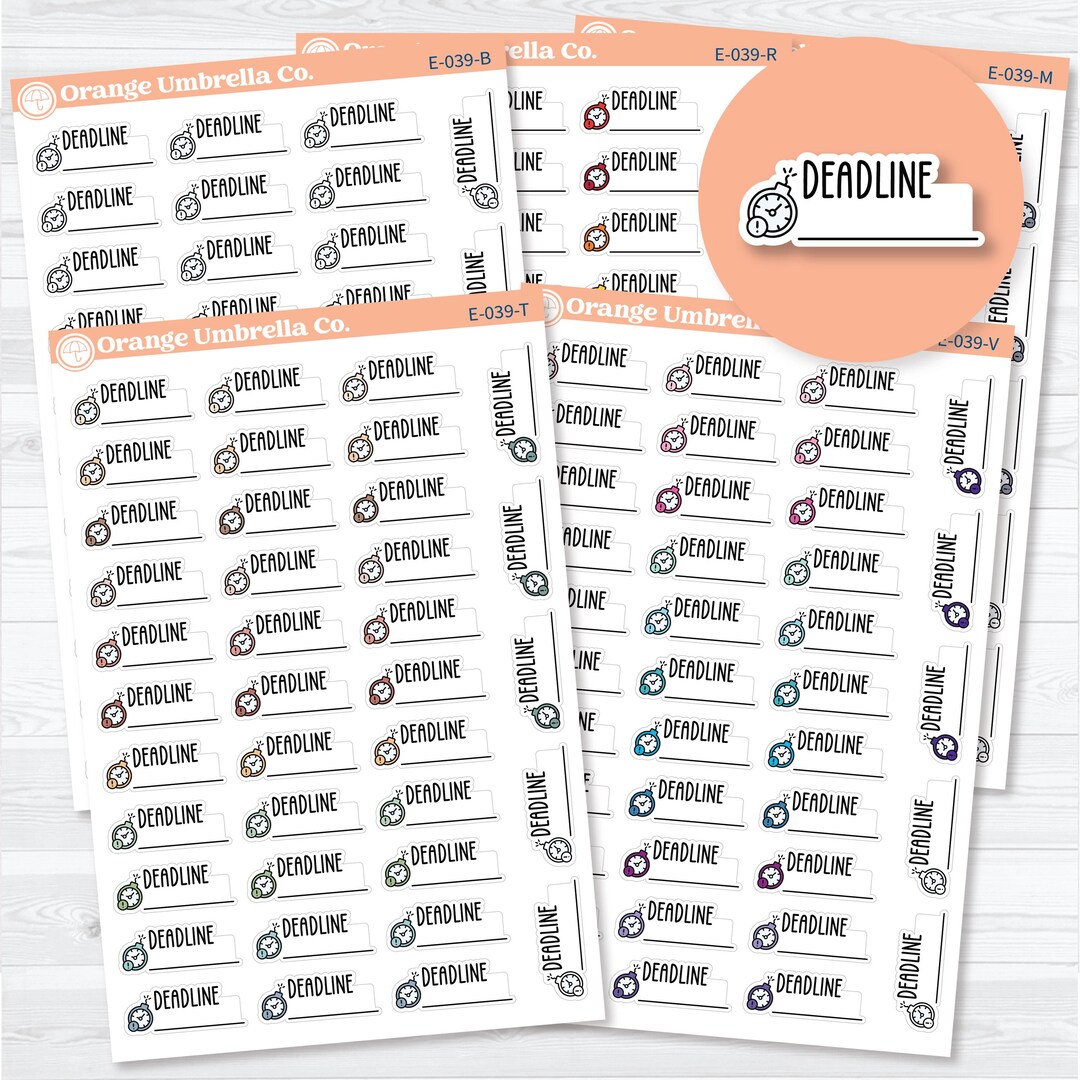 Deadline Event Labels | Planner Stickers | E-039 - Etsy