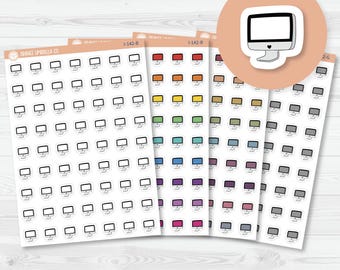 CLEARANCE | Computer Work Icon Planner Stickers | I-142