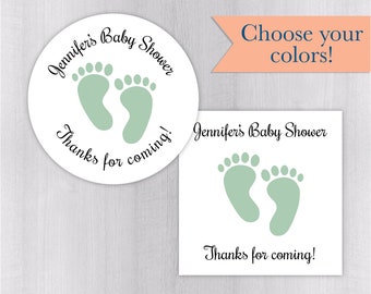 Baby Shower Stickers, White Baby Girl Shower Stickers, Baby Boy Shower Thank You Stickers (#231-WH)