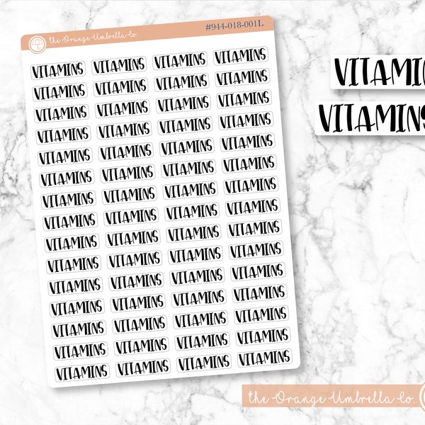 CLEARANCE | Vitamins Script Planner Stickers | F1 | 944-018-001L-WH